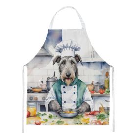 Irish Wolfhound The Chef Apron Cooking Kitchen Server Baking Crafts Gardening for Adult Women Men, Unisex, Large, Multicolor